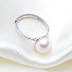 Minimalist Pearl ring - Simple - Free shipping - Sterling Silver - Graduation - Dainty ring -Thin ring - Delicate - Stacking ring - Birthday