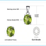 Oval Peridot Necklace, August Birthstone, 925 Sterling Silver, August Birthday, Genuine Gemstone, Peridot Pendant, Natural Peridot Stone