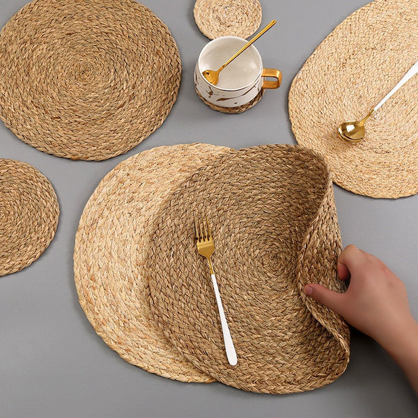 Vintage Round Cotton Rope Table Mat Wedding Gift Rustic Tea Set Mat - Rustic Wall Decor - Straw Insulation Pads - Placemat - Country Decor