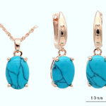 Turquoise Necklace and Earring Set, Teardrop Gift, Festival, Hippie, Gift for Girl, Grunge Jewelry, Beach, Hippie Jewellery, Dainty Pendant