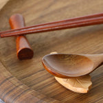 Leaf Chopstick Rest - Wooden Chopstick Holder - Cute Japanese Chopstick Stand - Serving Utensils - Table Decor - Restaurant Decoration