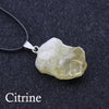 Raw Gemstone Necklace - Crystal Stone Pendant - Red Agate, Amethyst, Citrine, Green Aventurine, Rose Quartz, Strawberry Quartz, Moss Agate