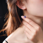 Tanzanite Earrings - Beautiful Tanzanite Fine Jewelry - Tanzanite Dangle Drop Earring - Dainty Gold Purple Gemstone Birthstone Earring