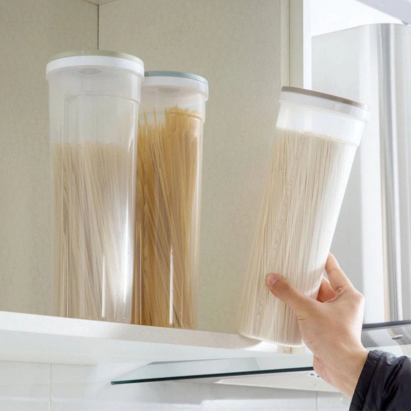 Storage Jar Airtight Lid Kitchen Pantry Food Flour Pasta Rice Spaghetti Caster Sugar Salt Organizer Container Storage Box Restaurant Decor