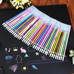 ปากกาเจลไฮไลท์ 24 48 สี/ชุด ไส้ปากกาลูกลื่นแฟลช สีสดใสเต็มเปล่ง ปากกาวาดภาพ หมึกปากกาสี อุปกรณ์ศิลปะ