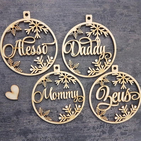 Custom Ornaments, Personalized Christmas Tree Decorations, Custom Wooden Ornaments for Christmas, Hanging Tree Decoration with Your Name