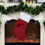 Christmas Stocking,  Christmas Gift Embroidered Family Stocking, Holiday Knit Christmas Stocking Embroidered, Knit Stocking, Needlepoint