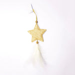 Set of 3 Christmas Ornaments, Christmas Tree Decorations, Star Heart Ornaments for Christmas, Hanging Tree Decoration, Holiday Decor, Tassel