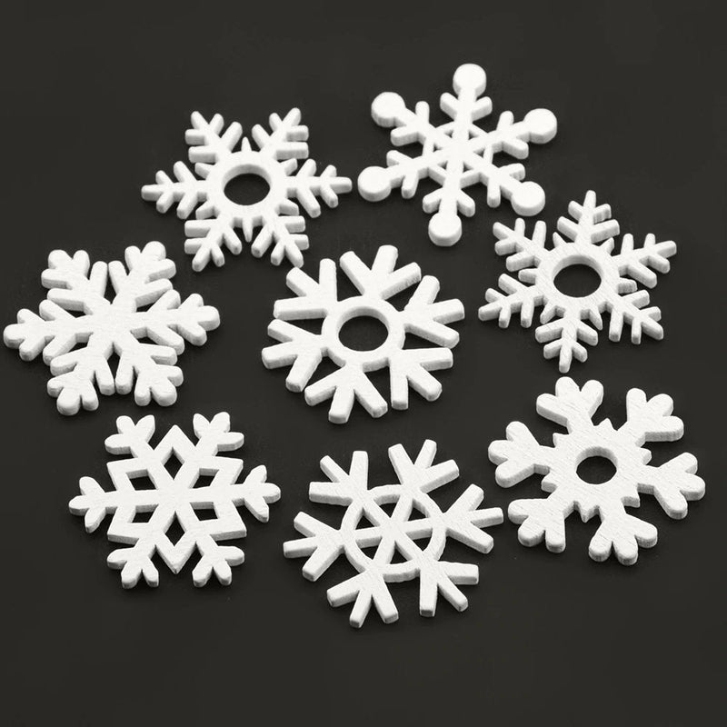 Wooden Christmas Ornaments, Christmas Tree Decorations, White Snowflake Ornaments for Christmas, Hanging Tree Decoration, Holidy Decor