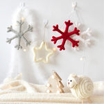 Wool Felt Christmas Ornaments, Christmas Tree Decorations, Snowflake Star Ornaments for Christmas, Hanging Tree Decoration, Holidy Decor