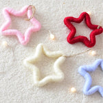 Wool Felt Christmas Ornaments, Christmas Tree Decorations, Snowflake Star Ornaments for Christmas, Hanging Tree Decoration, Holidy Decor