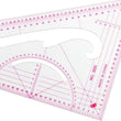 4 Pcs Pattern Making Ruler Set Tailor Fashion Measuring Kit Clear Sewing Drawing Ruler Sleeve Arm French Curve Cutting Ruler Paddle Wheel