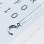 Moon Necklace - Crescent Moon Necklace - Dainty Silver Moon Pendant -  Delicate Necklace - Dainty Necklace - Gift for Her - Celestial
