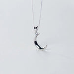 Moon Necklace - Crescent Moon Necklace - Dainty Silver Moon Pendant -  Delicate Necklace - Dainty Necklace - Gift for Her - Celestial