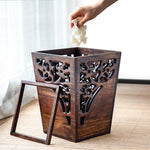 Wooden Trash Can, Wooden Kitchen Trash Cans, Dustbin, Wooden Trash Bin, Wooden Garbage Can, Wooden Wastebasket, Wooden Garbage Bin, Garbage Container