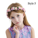 Flower crown, White Flower Girl Crown, Flower Headband, Flower Crown Wedding, Flower Wreath for Hair, Bridesmaid Flower Crown Kids Children