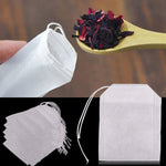 Empty Fabric Tea Bags with String - Eco Friendly Disposable Herb Lavender Pouch Loose Leaf Tea Infuser Strainer Drawstring Filter