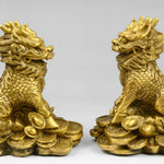 จี้ทองคำรูปกิเลนทองเหลือง เครื่องรางมังกรจีนคล้ายสิ่งมีชีวิตในตำนานญี่ปุ่น เสริมโชคลาภ ความมั่งคั่ง เงินทอง ของขวัญโชคดี