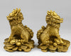 Gold Qilin Kirin Brass Pendant Amulet Chinese Dragon like Japanese Myth Creature Blessing Lucky Charm Rich Wealth Money Good Luck Gift