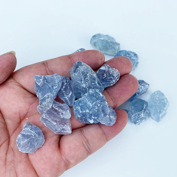 Raw Celestite Crystal Rough Celestite Stone Blue Raw Crystal Mineral Specimen Jewelry Supply Craft Small Raw Crystal Rough Celestine