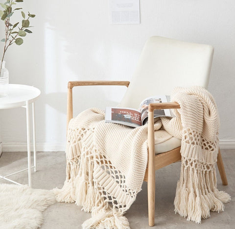 White Throw Blanket, Knitted Blanket, Woven Blanket, Throws For Couch, Throw Blankets For Couch, Big Yarn Blanket, Knitted Sofa Throws, Large Knit