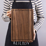 Walnut Edge Grain Cutting Board - Chopping Block - Serving Board - Kitchen Supplies Cooking - Birthday, Anniversary Housewarming Gift