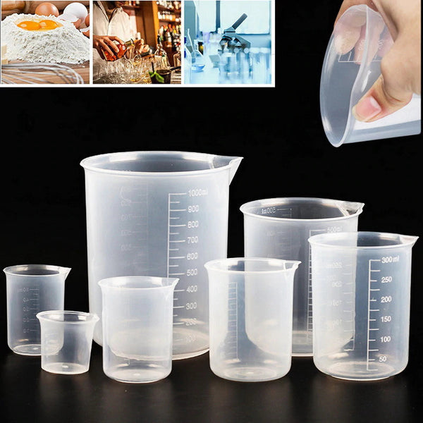 Measuring Cup with Scale - Pitcher - Reusable Silicone Tool Clear Graduated Epoxy Split Cup For Casting Resin Mold Jewelry Art Kitchen