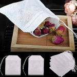 Empty Fabric Tea Bags with String - Eco Friendly Disposable Herb Lavender Pouch Loose Leaf Tea Infuser Strainer Drawstring Filter