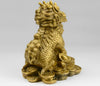 Gold Qilin Kirin Brass Pendant Amulet Chinese Dragon like Japanese Myth Creature Blessing Lucky Charm Rich Wealth Money Good Luck Gift