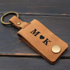 Custom Leather Keychain, Personalized Leather Key Ring, Engraved Monogram Photo Keychain, Christmas Gift for Boyfriend Girlfriend, Wedding