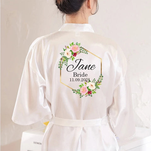 Customized Robes Personalized Robes Custom Robes Custom Bridal Robe Kimono Robes Bridesmaid Gift Hen Party Robe Birthday Robes Satin Robe