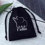 100 Personalised Favour Bags -  Custom Name Logo Gift Jewelry Favor Flannel Bags - Custom Drawstring Pouch - Weddings, Baby Shower Parties