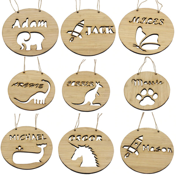 Personalised Childrens Bedroom Door Wall Sign - Custom Name Sign - Kids Room Decor - Wooden Name Sign - Nursery Hanger - Dinosaur Unicorn