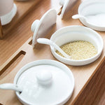 Spice Jars - Wooden Spice Rack - Kitchen Storage - Cooking Gifts - Restaurant Supplies - Dining Table - Condiment Seasoning Container Set