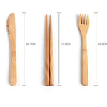 Wood Kitchen Utensil Set | Wooden Spoon Fork Chopstick Set | Cooking Utensils | Eco Friendly Portable Flatware  | Storage Bag | Travel