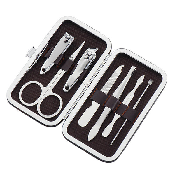 Stainless Steel Manicure Set - Nail Clipper Nail File Ear Pluck Tweezer Scissor - Pedicure Kit Nail Cutter Cutting - Portable Travel Case