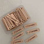 25 Leather Product Tag Set - Custom Personalized Tags - Engraving Engraved Labels For Clothing Sewing - Branding Knitting Handmade Supply