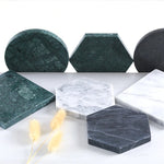 Marble Coaster - Round Hexagon Non-Slip Stone Kitchen Dining Decor - Tableware - Housewarming Gift - Drink Coasters - Bar Coasters