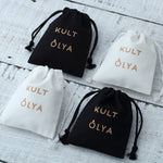 100 Personalised Favour Bags -  Custom Name Logo Gift Jewelry Favor Flannel Bags - Custom Drawstring Pouch - Weddings, Baby Shower Parties
