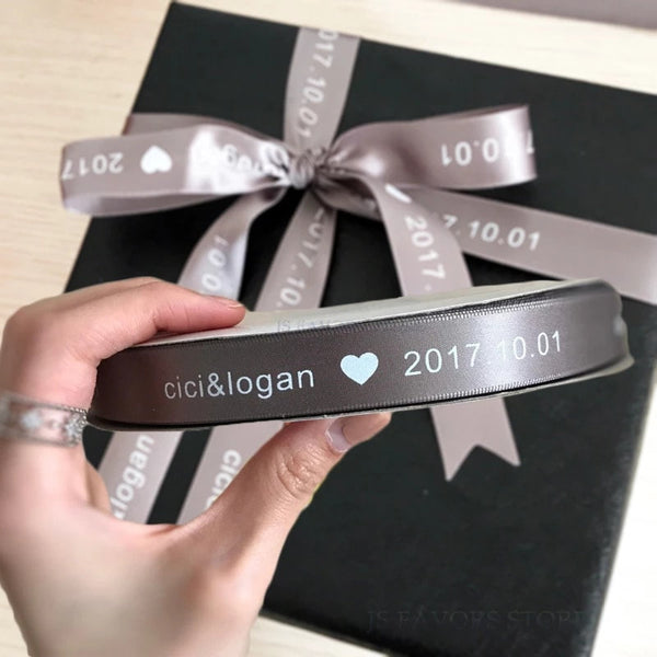 100 yards personlig bånd, tilpasset trykt bånd, trykt bånd til bryllup, gaver og bursdag, jubileum gaveinnpakning, invitasjon