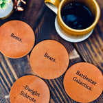 Personalized Coasters - Custom Coaster - Engraved Leather Coasters - Bridal Shower - Wedding Gift - Monogram Coaster - Dining Table Decor
