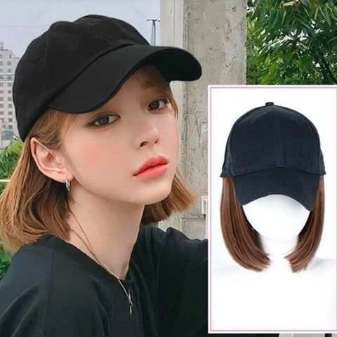 Hat Wig | Hat With Hair Attached | Chemo Hat with Hair | Alopecia hair | Hair Loss Hat With Hair For Cancer Patients | Short Hair Wig