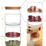 Stackable Glass Jar with Bamboo Lid | Food Storage | Candle Jars | Kitchen | Declutter | Kitchen Organization | Glass Storage | Bamboo