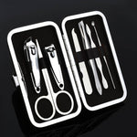 Stainless Steel Manicure Set - Nail Clipper Nail File Ear Pluck Tweezer Scissor - Pedicure Kit Nail Cutter Cutting - Portable Travel Case