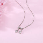 Music Note Necklace, Gold Silver Musical Note Gift for Music Lover, Gift for Her, Gift for Singer Musician, Dainty Necklace, Charm Jewelry