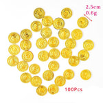 Plastic Gold Coins - Fake Treasure Party Favors - Pirate Coins For Treasure Chest -  Decorating Props - Halloween Supplies