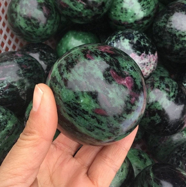 Ruby Zoisite Crystal Sphere - Housewarming Gift, Crystal Ball, Home Decor, Raw Stone, Gemstone Sphere, Healing Crystals, Heart Chakra