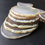 6 Pieces Agate Slices- Geode Slice - Wedding Place Cards Natural White Grey Agate Placecards Crystals Name Cards For Calligraphy Wholesale