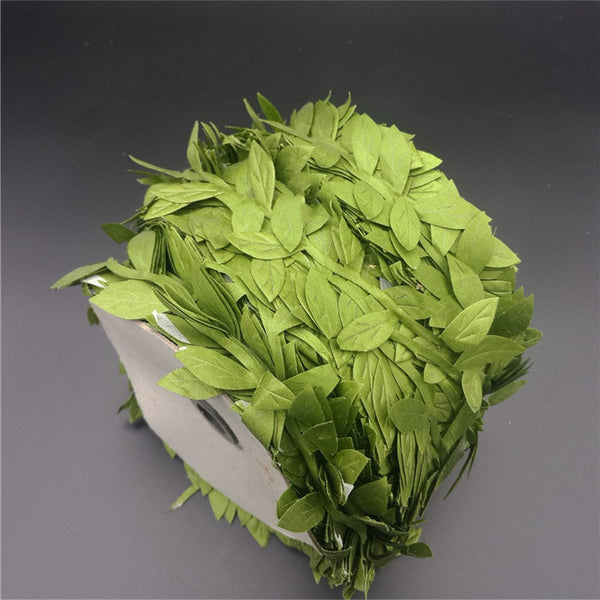 24 Meters Vining Leaf Trim - Green Leaf Ribbon - Fabric Leaves Artificial  Fake Vine - Leaf Garland - Rustic Leaves for Headbands Decor