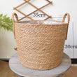 Rattan tárolódoboz - Tárolókosár - Fonott kosár - Tengeri fű kosár - Kézzel készített rendszerező kosár - Fonott tároló - Játék láda - Környezetbarát mosoda